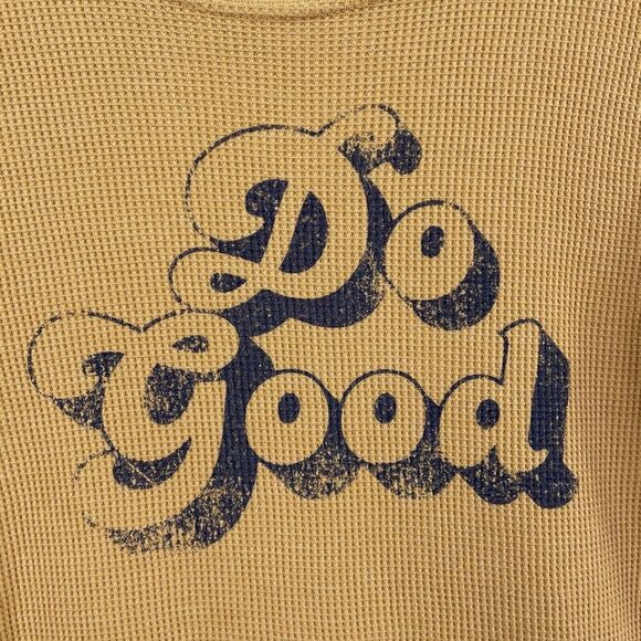 Back When‎ Anthropologie Shirt Womens Small Yellow Thermal Waffle Knit Boho - Picture 6 of 12